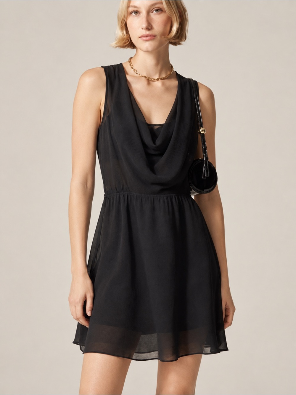 Banana Republic Sheer Cowl Neck Midi Dress, Size 4